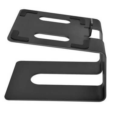 Black Metal Tilted Desktop Bookshelf Speaker Stands Pair