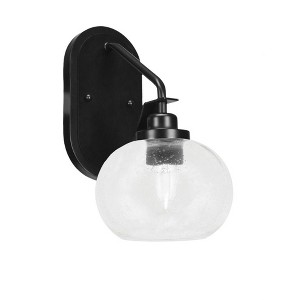 Toltec Lighting Odyssey 1 - Light Sconce in  Matte Black with 7" Clear Bubble Shade - 1 of 1