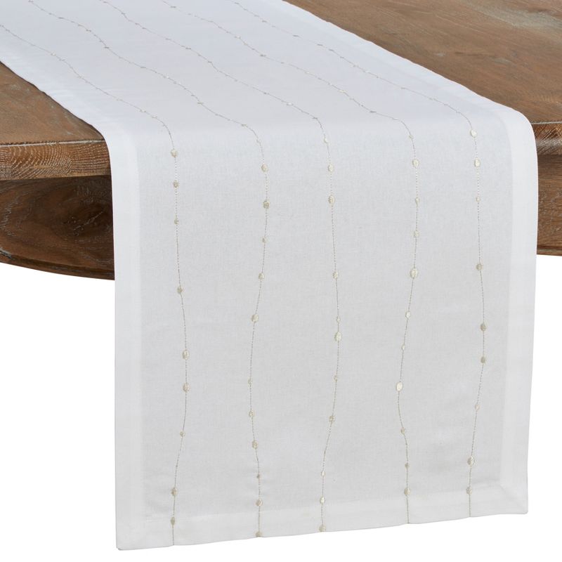 Saro Lifestyle Embroidered Design Cotton Table Runner, 1 of 4