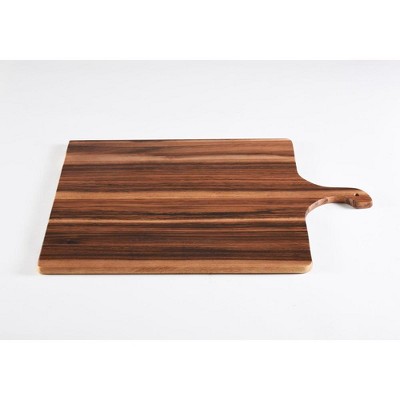 Kalmar Home Acacia Wood Square Board with Handle - 16"