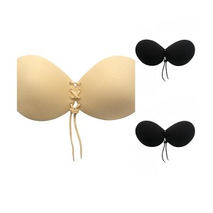 INSPIRE CHIC Women's 3 Packs Strapless Adjustable Silicone Reusable Bras - 1 of 4