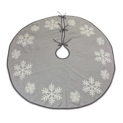 Melrose Grey Woven Snowflake Tree Skirt 48"D