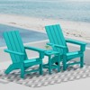 GARPROVM 2 Upgraded Folding HDPE Adirondack Chairs with Side Table Weather-Resistant For Outdoor - 2 of 4