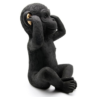 Zen Black and Gold Resin Buddha Figurine for Valentine's Day