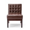 Faux Leather Upholstered Contemporary Accent Chair with Tufted Waffle Stitch, Plush Seating and Rubberwood Legs - 2 of 4