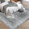 Acekool 5x7 Washable Vintage Rug – Non-Slip Low Pile Medallion Carpet for Living Room, Bedroom & Kitchen - 3 of 4
