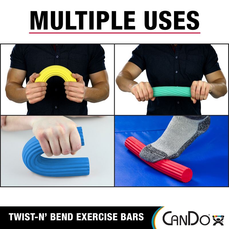 CanDo Twist-n' Bend Flexible Resistance Bars For Grip And Forearm Strengthening, Physical Therapy, Rehabilitation, Injury Recovery, and Pain Relief, 2 of 7