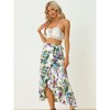 INSPIRE CHIC Women's Tropical Floral Print Ruffle Self-Tie Knot Split Beach Wrap Midi Skirt - 2 of 4
