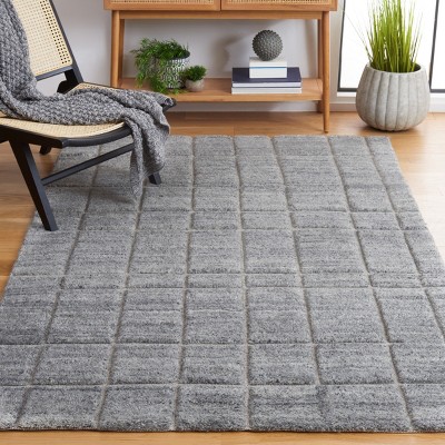 Hand-Knotted Nomadic Charcoal Wool 4' x 6' Area Rug
