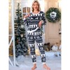 INSPIRE CHIC Women's Pajamas Flannel Printed Long Sleeve Top and Pants Christmas Sets - 3 of 4