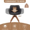 Suede Black Modern Swivel Office Accent Arm Chair with Oak Wood Legs for Small Space - 4 of 4