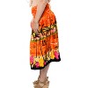 LA LEELA Women's Tube Dress Dress Midi Club One Size Orange Palm Tree - 4 of 4
