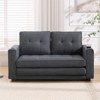 RISOKEYS 3-in-1 Pull Out Upholstered Futon Sofa - Convertible Sofa Bed, Foldable Tufted Loveseat with Side Pockets and Cup Holder - 4 of 4