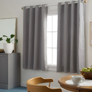 TOWN & COUNTRY BASICS Bertram Solid Linen Texture Indoor Curtains - 1 of 4