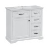 Bathroom Vanity With Ceramic Sink,Storage Cabinet,Bathroom Storage Cabinet With 2 Drawers,Shelves And 2 Tip-Out Drawers -Maison Boucle - 3 of 4