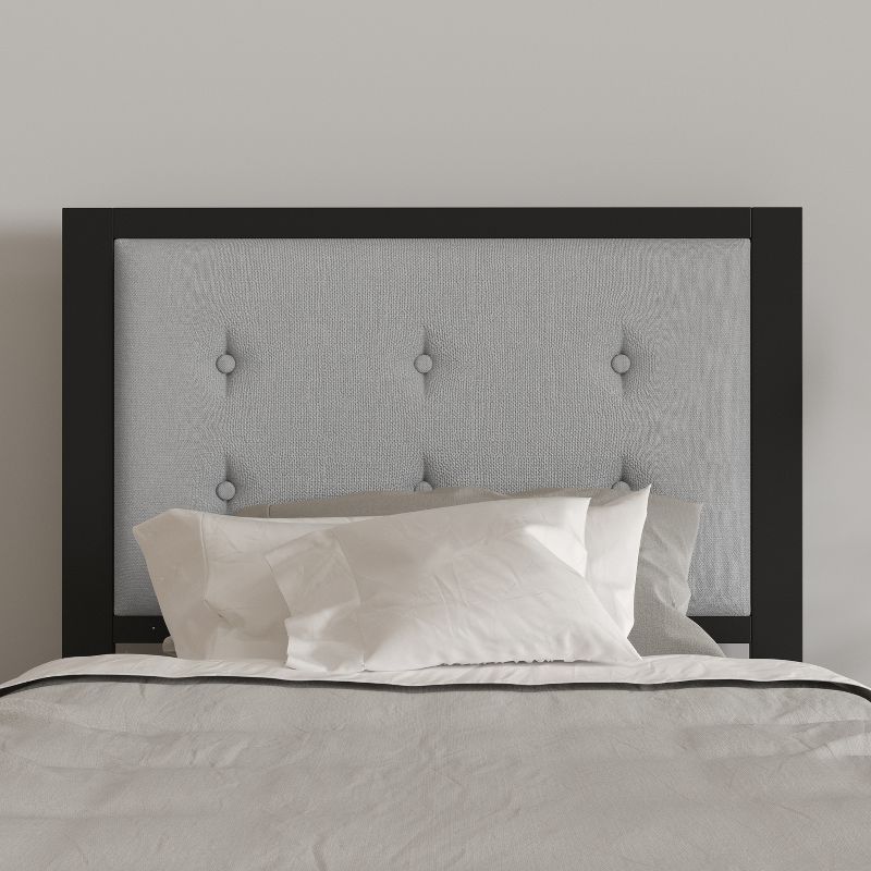 Merrick Lane Headboard Upholstered Button Tufted Headboard With Metal Frame and Adjustable Rail Slots, 3 of 31