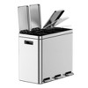 GustoWave Stainless Steel Trash Can with Recycling Bin, Soft-Close Lid, Step-on Garbage Bin - with Removable Plastic Inner Buckets - 2 of 4