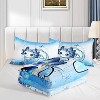 Cartoon Kawaii Comforter Set Full Size – Cute Ocean Sealife, Butterfly & Blue Floral Bedding with 1 Comforter & 2 Pillowcases, Glitter Star Quilt Set - 3 of 4