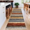Acekool Striped Washable Rug 9x12 Non-Slip Low Pile for Living Room & Bedroom, Multi Color, - 2 of 4