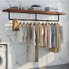 Artloge 70 Inch Heavy Metal Wall Mounted Clothes Rack Industrial Pipe Clothes Coat Hanger Bar Display Rack Tubing Rack Open Wardrobe - 2 of 4