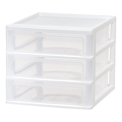 Clear Plastic 3-Drawer Desktop Organizer Set
