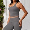 Anna-Kaci Active Women's Ribbed Halter Neck Sports Bra with Built-In Bra - 2 of 4