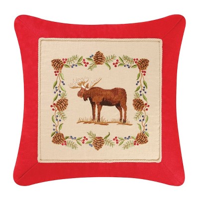 C&F Home 18" x 18" Moose Embroidered Pillow