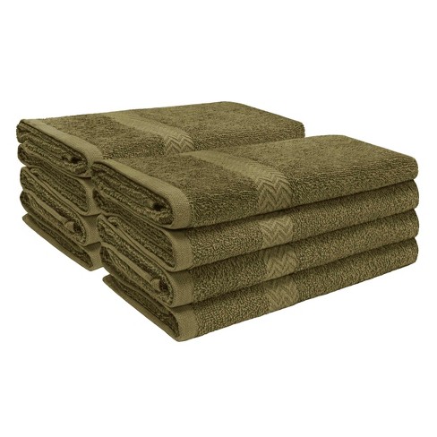 Solid Luxury Premium Cotton 900 Gsm Highly Absorbent 4 Piece Hand Towel  Set, Forest Green By Blue Nile Mills : Target