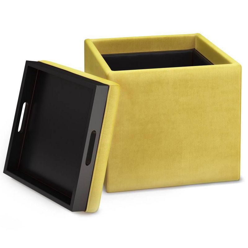 17" Townsend Cube Storage Ottoman with Tray - WyndenHall, 1 of 12