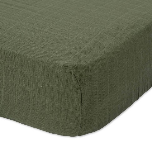 Green muslin crib sheet new arrivals