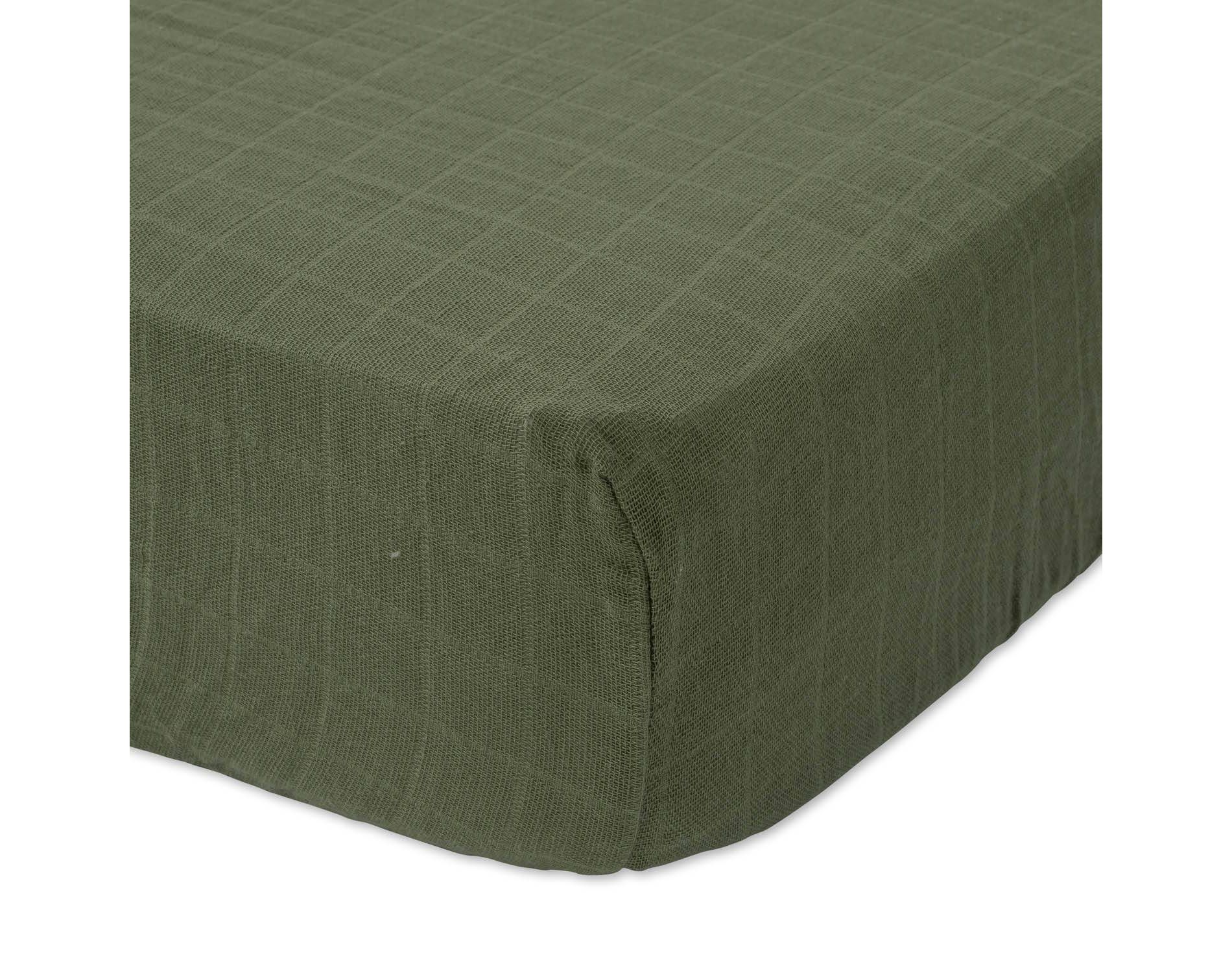 Little Unicorn Cotton Muslin Crib Sheet - Fern