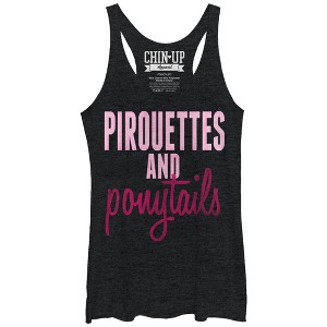 Women's CHIN UP Pirouettes and Ponytails Racerback Tank Top - 1 of 3