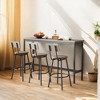 Industrial 63" Bar Table Set with 3 PU Upholstered Stools, Modern Breakfast Table for Kitchen, Living Room, or Banquet Hall - 2 of 4
