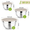 Itopfox Stainless Steel Mixing Bowls with Lids, Set of 3, Salad Nesting Bowl for Mixing, Storing, Prepping, Airtight & Stackable - 2 of 4