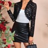 Coolmee Women's Elegant Crop Cardigan Open Front Sheer Long Sleeve Floral Lace Bolero Shrug Top - 3 of 4