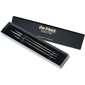 da Vinci MAESTRO Miniature Painting Brushes, Kolinsky Red Sable, Watercolor, Round, Series10, Assorted, 3 Brush Set in Gift Box - 1 of 3