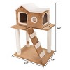 3-Tier Cat Tower with 2 Napping Perches, Cat Condo, 3 Sisal Rope Scratching Posts, and Hanging Toy – Cat Tree for Indoor Cats by PETMAKER (Brown) - 2 of 4