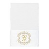 Linum Home Textiles 100% Turkish Cotton MONICA Gold Thread 2PC Embellished Hand Towel Set - 2 of 3