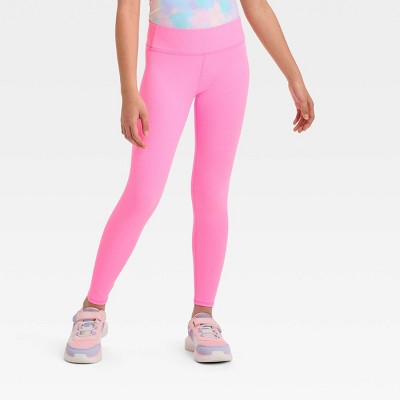 Girls' Mid-Rise Ribbed Leggings - All In Motion™ Blue XS