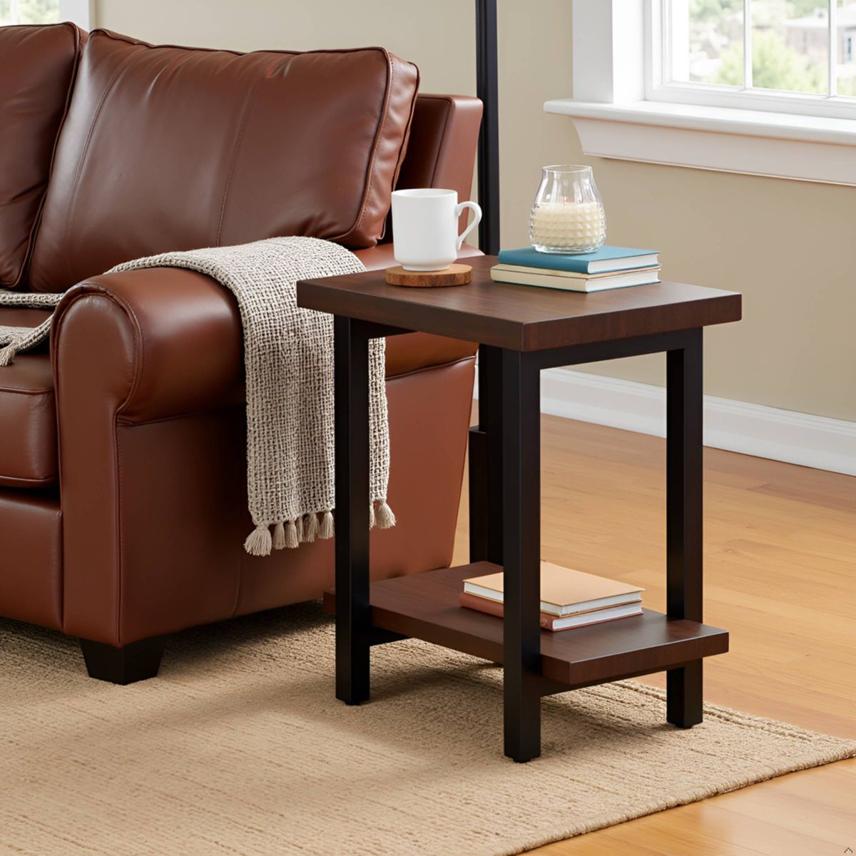 Pomona Metal and Wood End Table - Alaterre Furniture - thumbnail 9