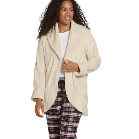 Jockey Women's Plush Cardigan S-M Sandy Shimmer - image 1 of 3