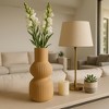 Sculptural Textured Ribbed Table Vase for Home Decor - Modern Tall Flower Vase Perfect for Console Table, Entryway, or Living Room Decor - 2 of 4