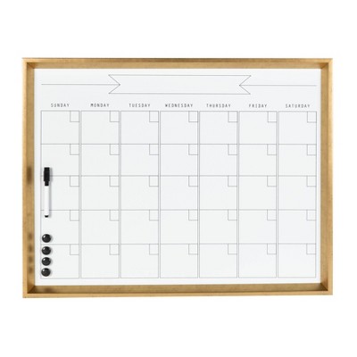 Gold Framed Magnetic Dry Erase Monthly Calendar