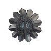 Olivia & May Metal Floral Wall Decor Teal : Iron Botanical Sculpture, Traditional Style, Vertical Orientation, Spot Clean - 4 of 4