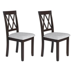 Rubber Wood Dining Chairs Set of 2, Upholstered Kitchen Chairs Side Stylish Kitchen Chairs with Solid Wood Legs and Padded Seat-Tanpinhause - 1 of 4