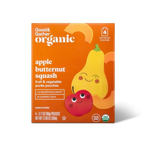 Organic Applesauce Pouches - Apple Butternut Squash - 4ct - Good & Gather™ - image 1 of 4