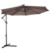 Costway 10' Hanging Umbrella Patio Sun Shade Offset Outdoor Market W/t Cross Base Tan - 2 of 4