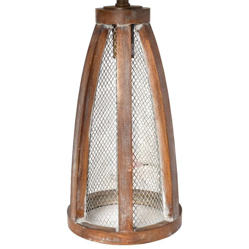 Wood Arch Farmhouse Table Lamp with Fabric Shade - Lalia Home, 3 of 8
