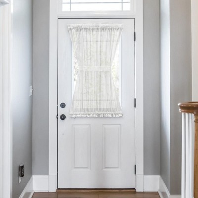 White Semi-Sheer Cotton Polyester Rod Pocket Door Curtain Panel 40" x 72"
