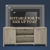 Fluted TV Stands for Living Room, Fluted Cabinet with Storage, Mid-Century Modern TV Table Stand for 50/55/60/65 TV,Heavy Duty Oak TV Console - 3 of 4